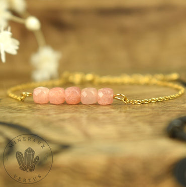Bracelet Pierre de soleil, bracelet femme, Pierre de Soleil AA - Chaleur - Optimisme - Fécondité