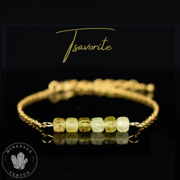 Bracelet Grenat Grossulaire , bracelet Tsavorite AA , cadeau Saint Valentin  - Fertilité - Vitalité - Créativité