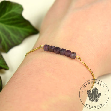 Rubis Myanmar, bracelet femme, Rubis Myanmar AAA - Pensée positive - Entretien - Stabilité