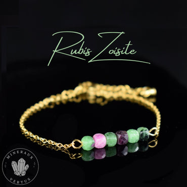 Bracelet Rubis sur Zoïsite, bracelet femme, Rubis sur Zoïsite AA , cadeau pour femme - Intégration - Calme spirituel - Guérison