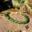 Bracelet Chrome Diopside de Russie AAA cubes à facettes 4mm chaine Or - Révélation - Croissance - Renouvellement