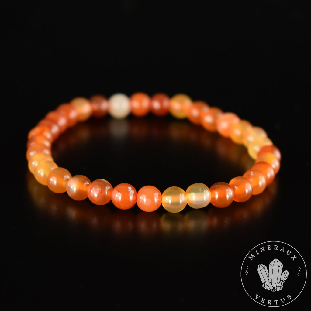 Bracelet Cornaline perles rondes 6mm