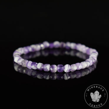 Améthyste Chevron Bracelet perles carrées facettées 4.5mm - Intégration - Calme spirituel - Guérison