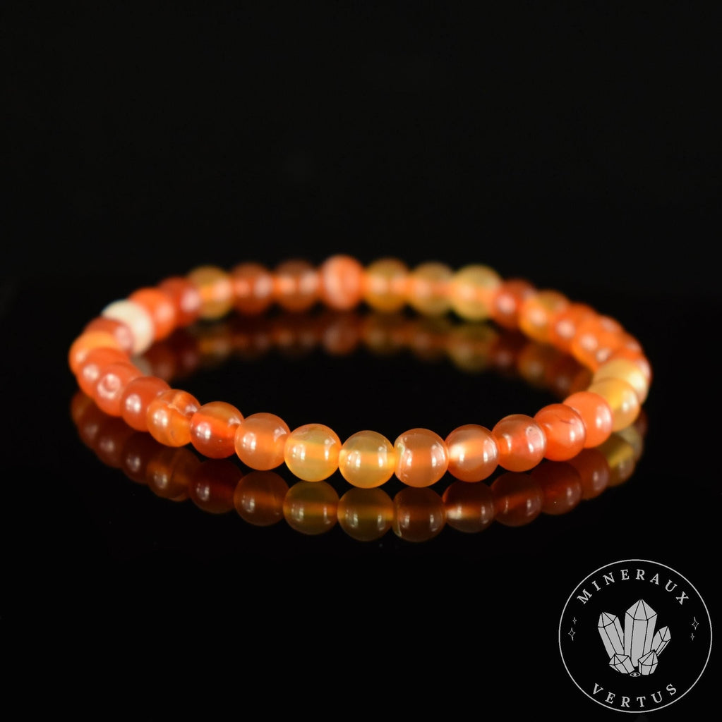 Bracelet Cornaline perles rondes 6mm