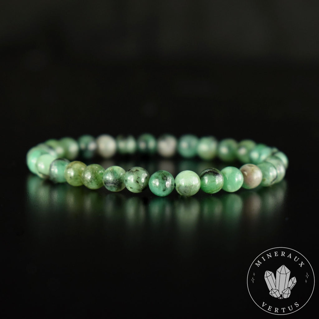 Bracelet Emeraude du Brésil perles rondes 6mm AA - Calme - Purification - Harmonie