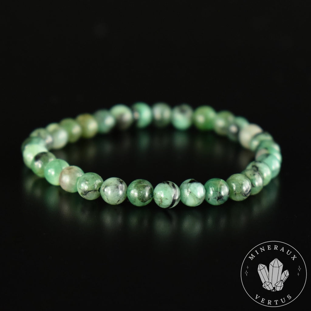 Bracelet Emeraude du Brésil perles rondes 6mm AA - Calme - Purification - Harmonie