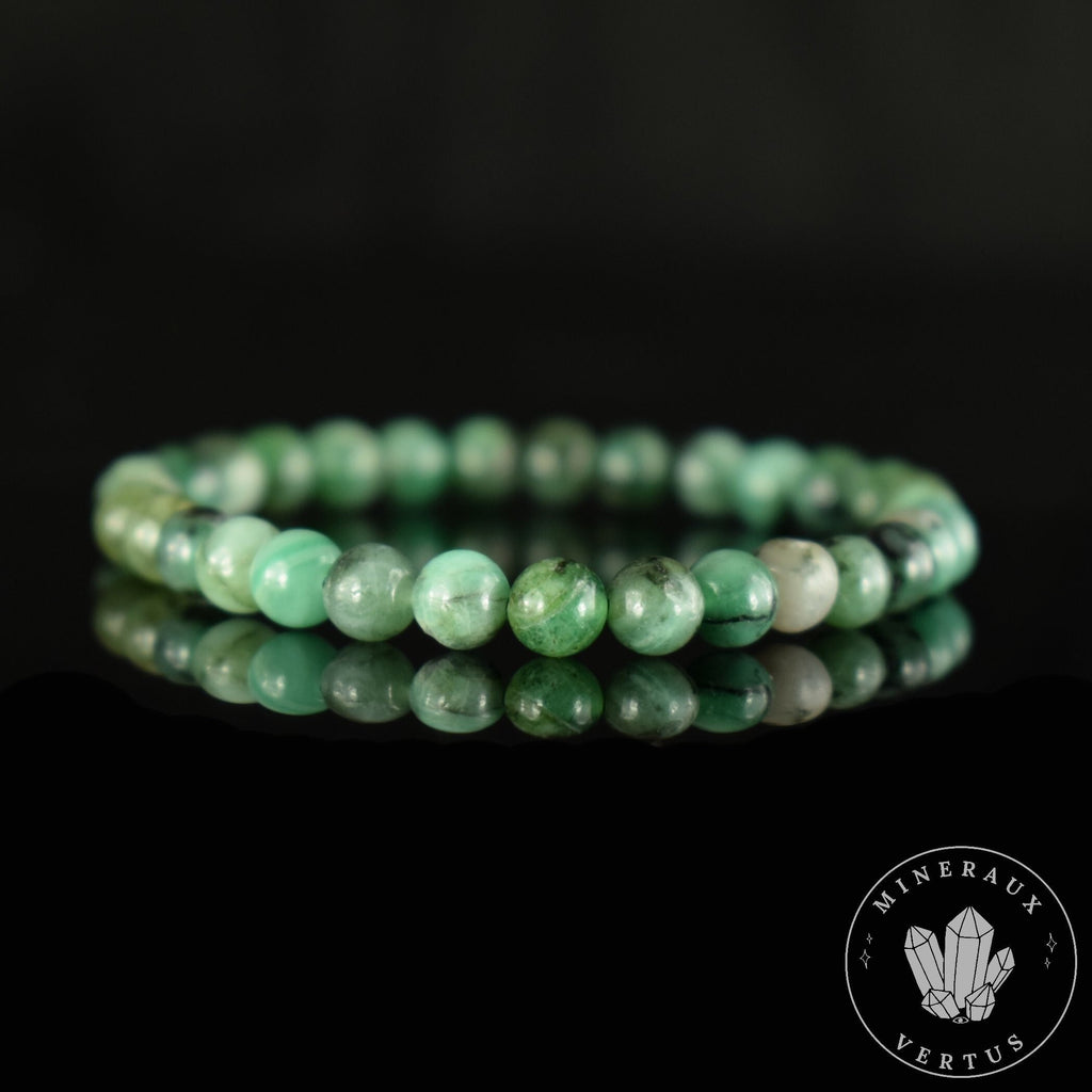 Bracelet Emeraude du Brésil perles rondes 6mm AA - Calme - Purification - Harmonie