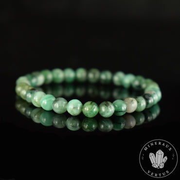 Bracelet Emeraude du Brésil perles rondes 6mm AA - Calme - Purification - Harmonie