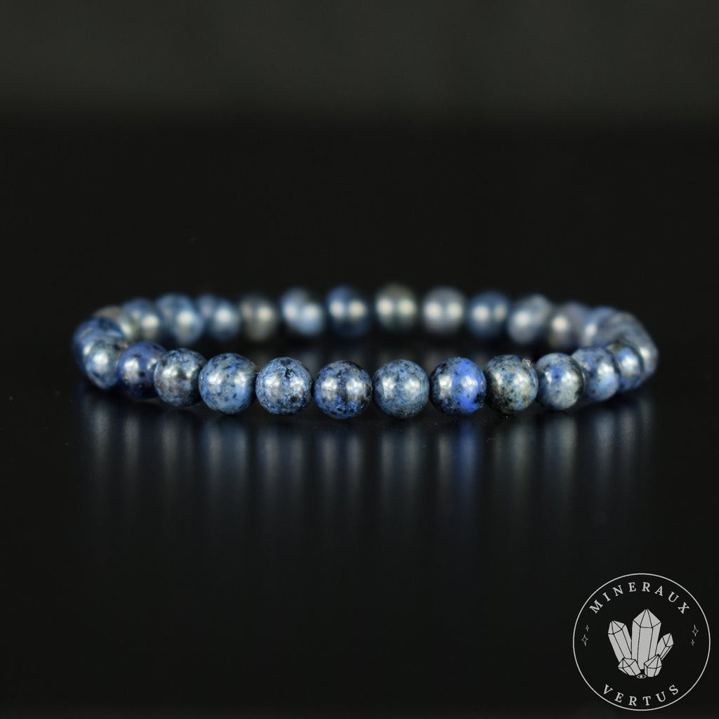 Bracelet Dumortiérite de Madagascar perles rondes 6mm AAA