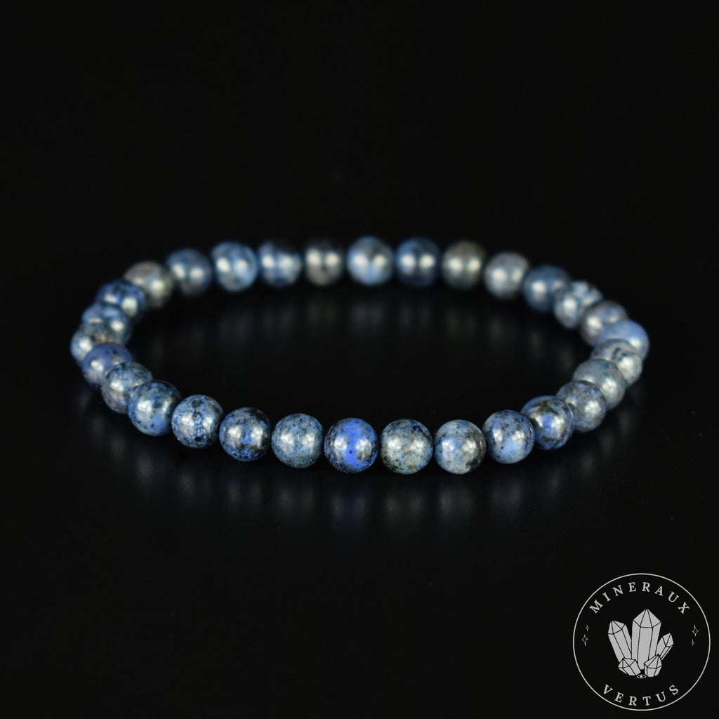 Bracelet Dumortiérite de Madagascar perles rondes 6mm AAA