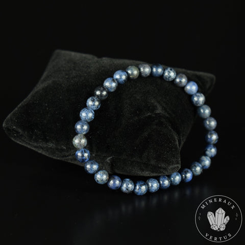 Bracelet Dumortiérite de Madagascar perles rondes 6mm AAA