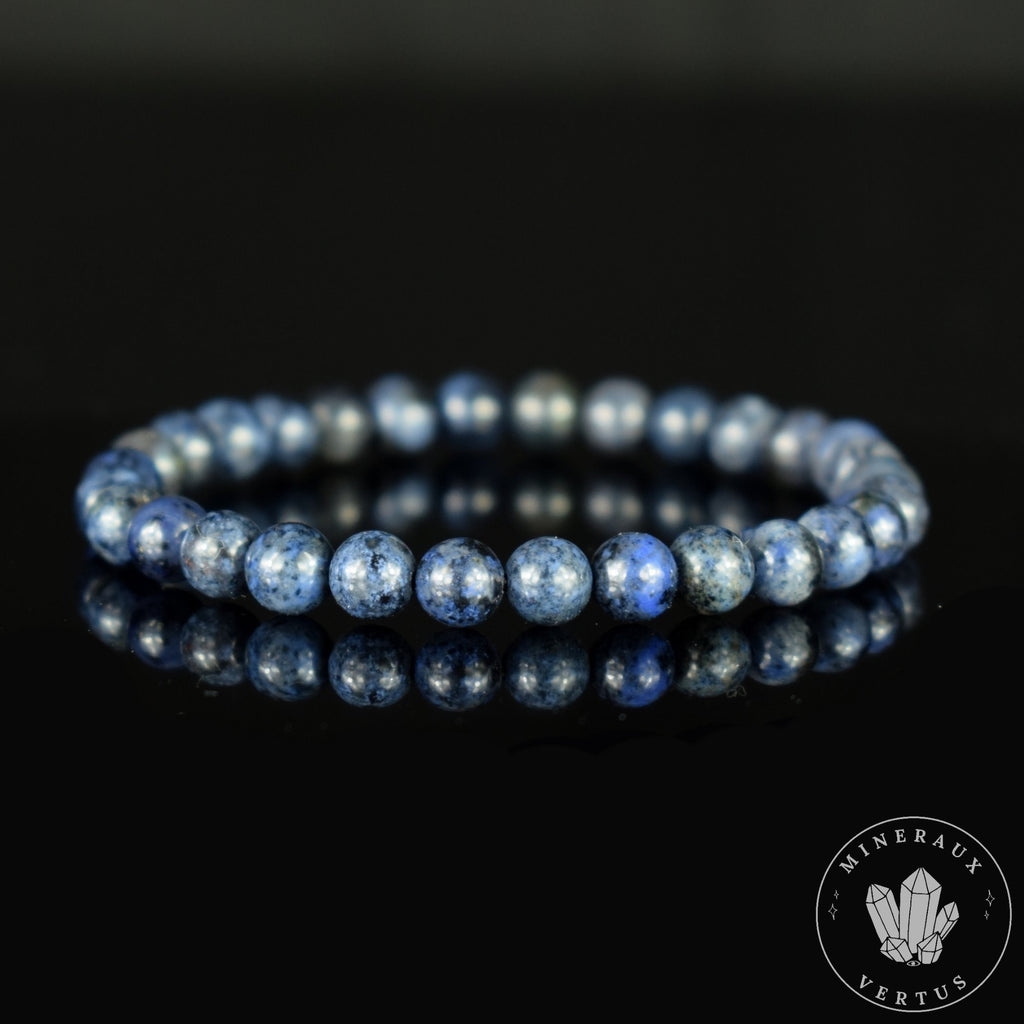 Bracelet Dumortiérite de Madagascar perles rondes 6mm AAA