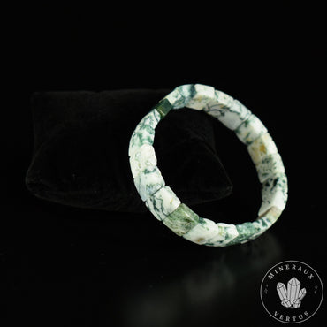 Bracelet Agate Arbre naturelle du Brésil AAA perles 12mm x 9.5mm facettées, Agate Dendritique - Equilibre - Paix - Confiance en soi #2