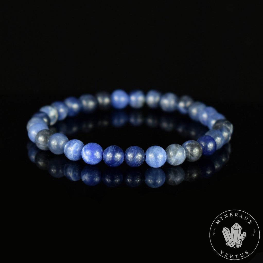 Bracelet Sodalite perles rondes 6mm grade A - Méditation - Contact - Paix