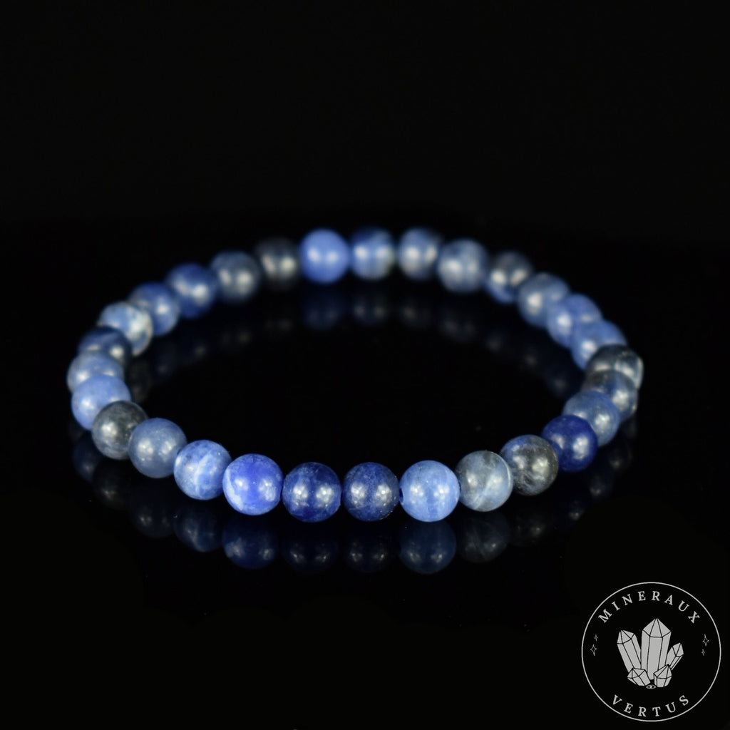 Bracelet Sodalite perles rondes 6mm grade A - Méditation - Contact - Paix