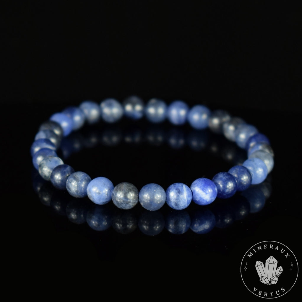 Bracelet Sodalite perles rondes 6mm grade A - Méditation - Contact - Paix