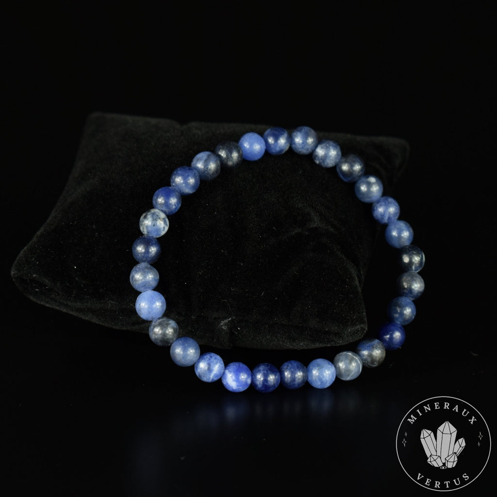 Bracelet Sodalite perles rondes 6mm grade A - Méditation - Contact - Paix