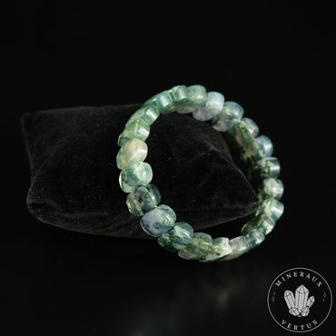 Agate mousse naturelle du Brésil AAA Bracelet rectangle 14.5mm x 9mm facettes arrondi - Optimisme - Ouverture - Connexion au naturel #1