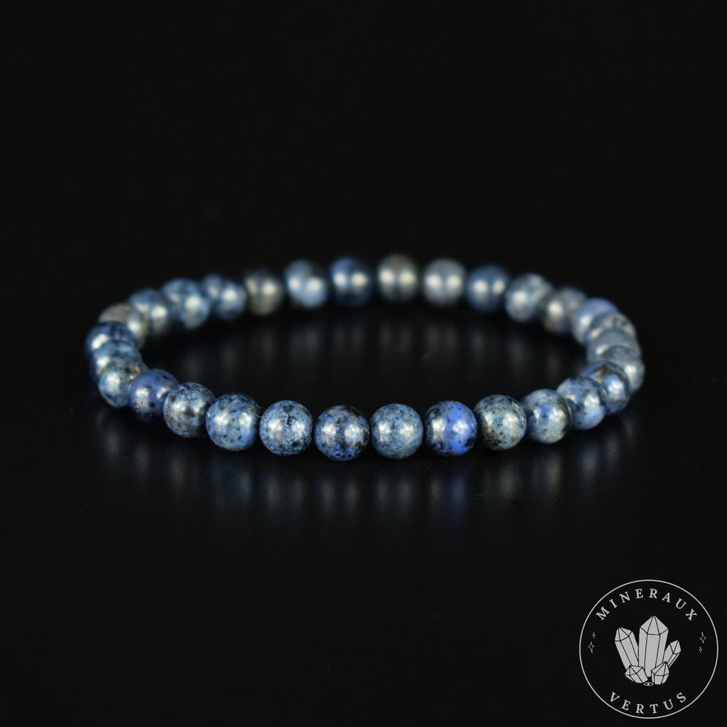 Bracelet Dumortiérite de Madagascar perles rondes 6mm AAA