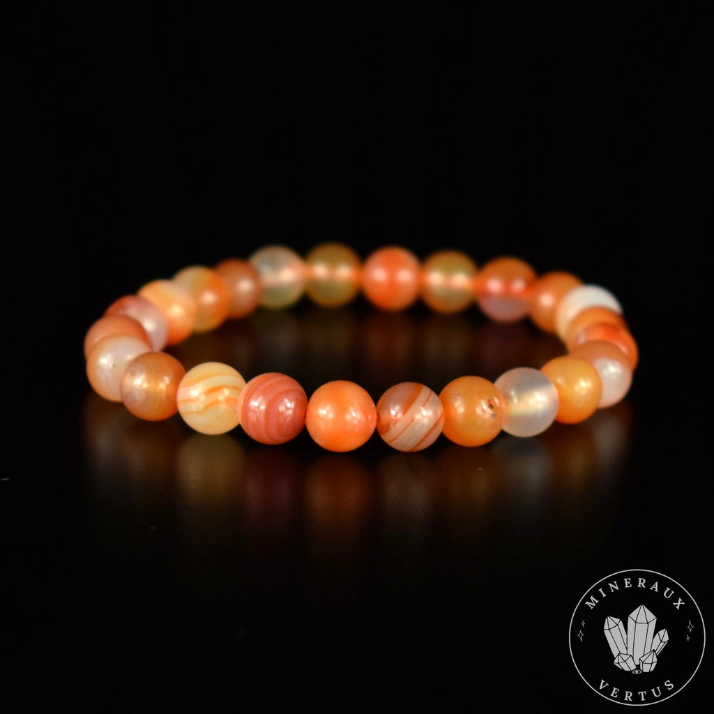 Bracelet Cornaline perles rondes 8mm - Confiance - Réchauffement - Energisant