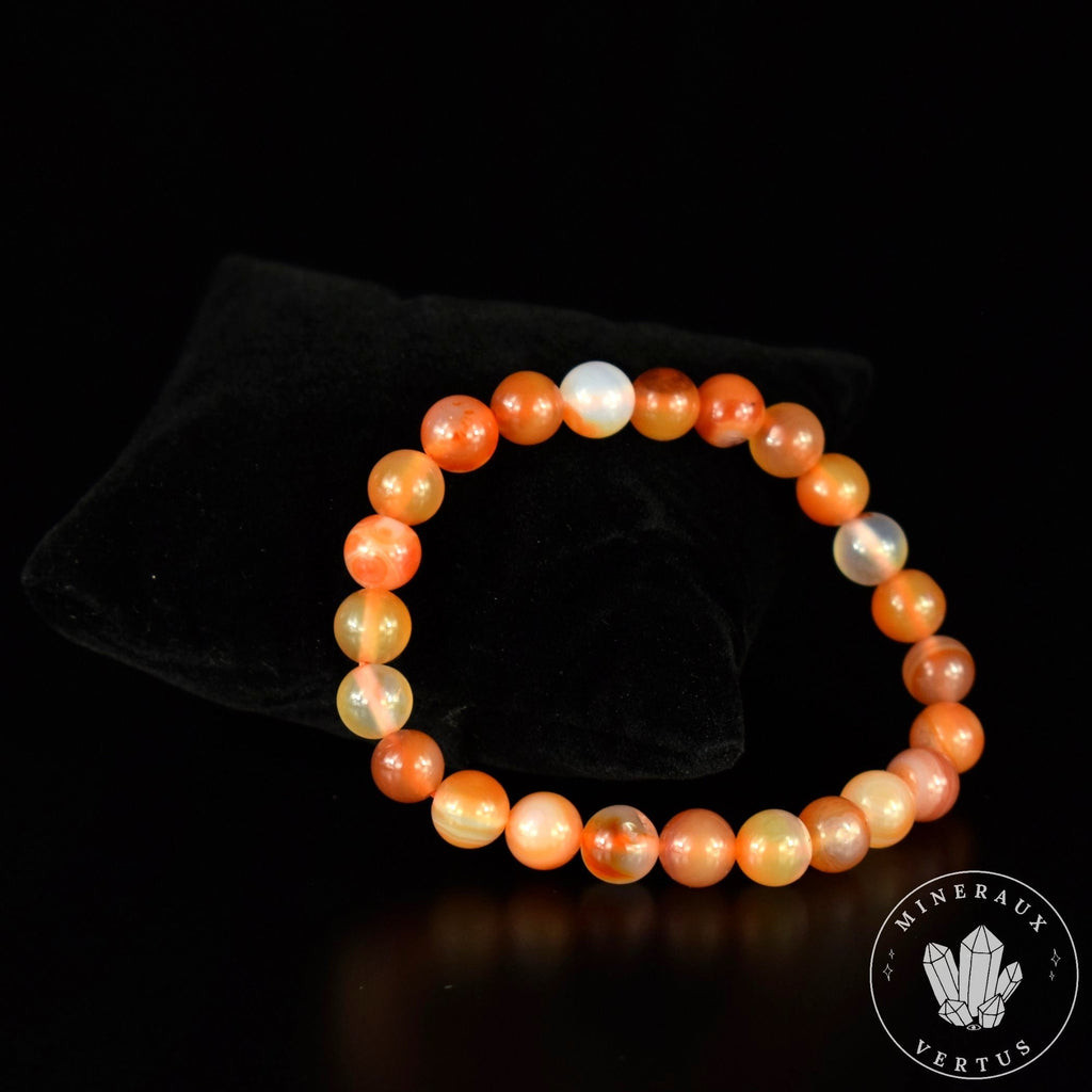 Bracelet Cornaline perles rondes 8mm - Confiance - Réchauffement - Energisant