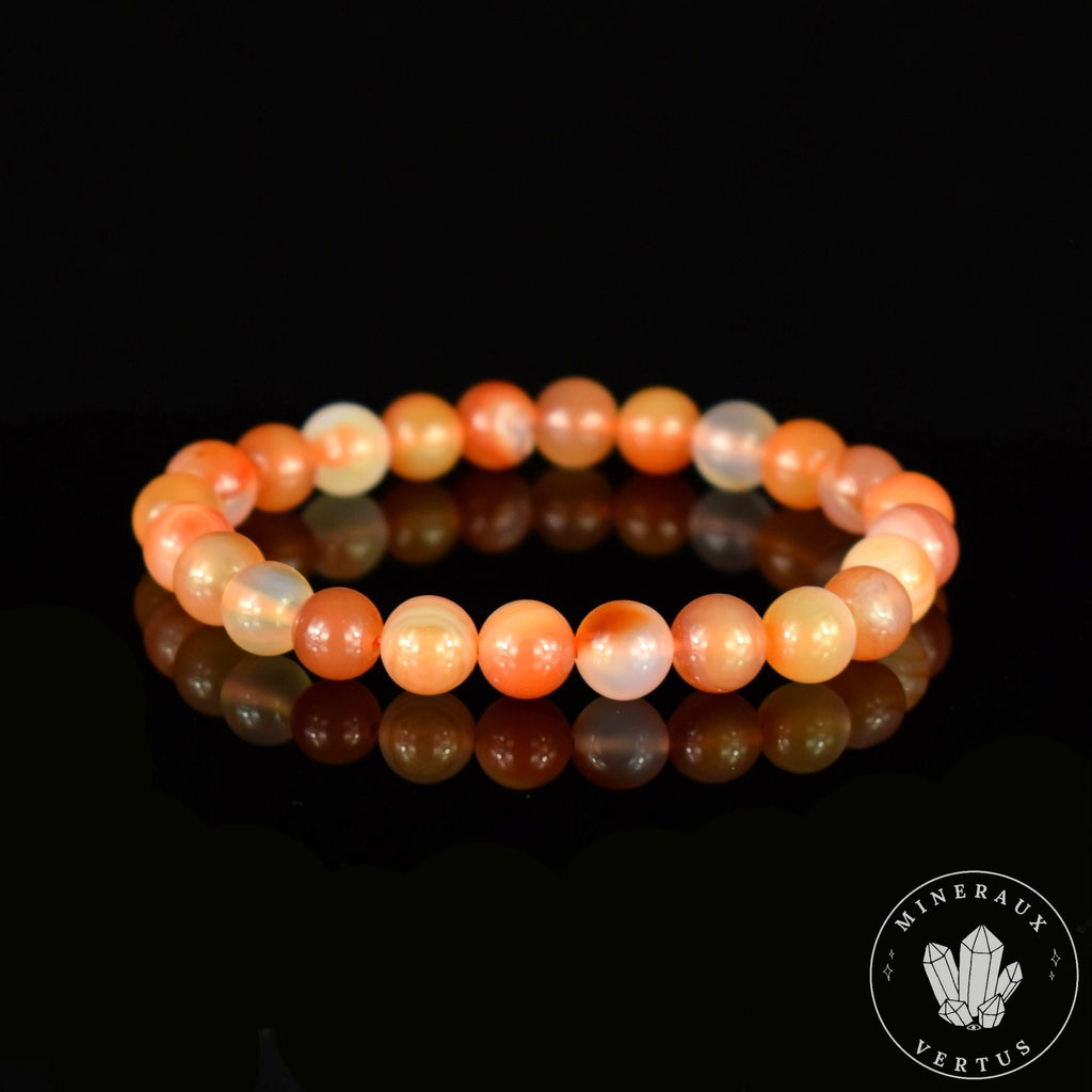 Bracelet Cornaline perles rondes 8mm - Confiance - Réchauffement - Energisant