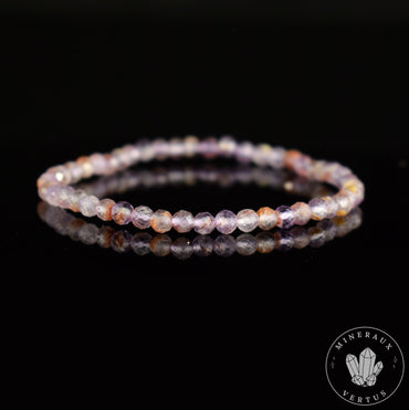 Bracelet Cacoxénite perles 4mm rondes facettées grade AAA