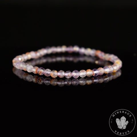 Bracelet Cacoxénite perles 4mm rondes facettées grade AAA
