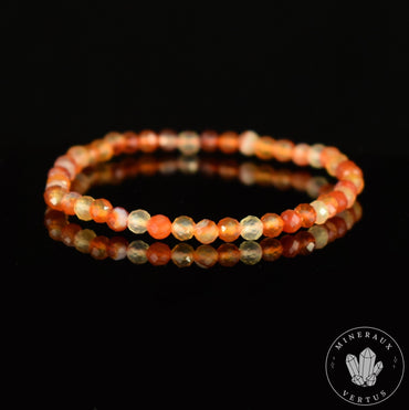 Bracelet Cornaline perles 4mm rondes facettées - Confiance - Réchauffement - Energisant