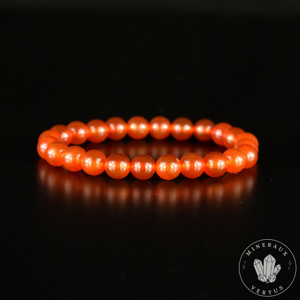 Bracelet Cornaline perles rondes 8mm grade AAA