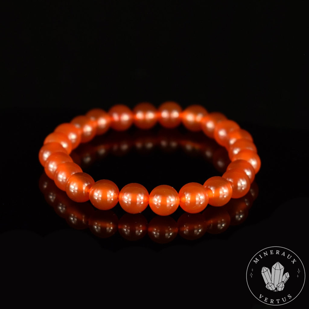 Bracelet Cornaline perles rondes 8mm grade AAA