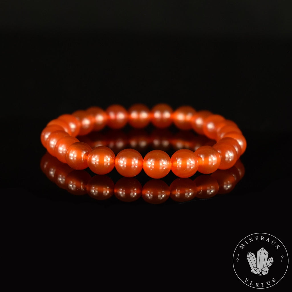 Bracelet Cornaline perles rondes 8mm grade AAA