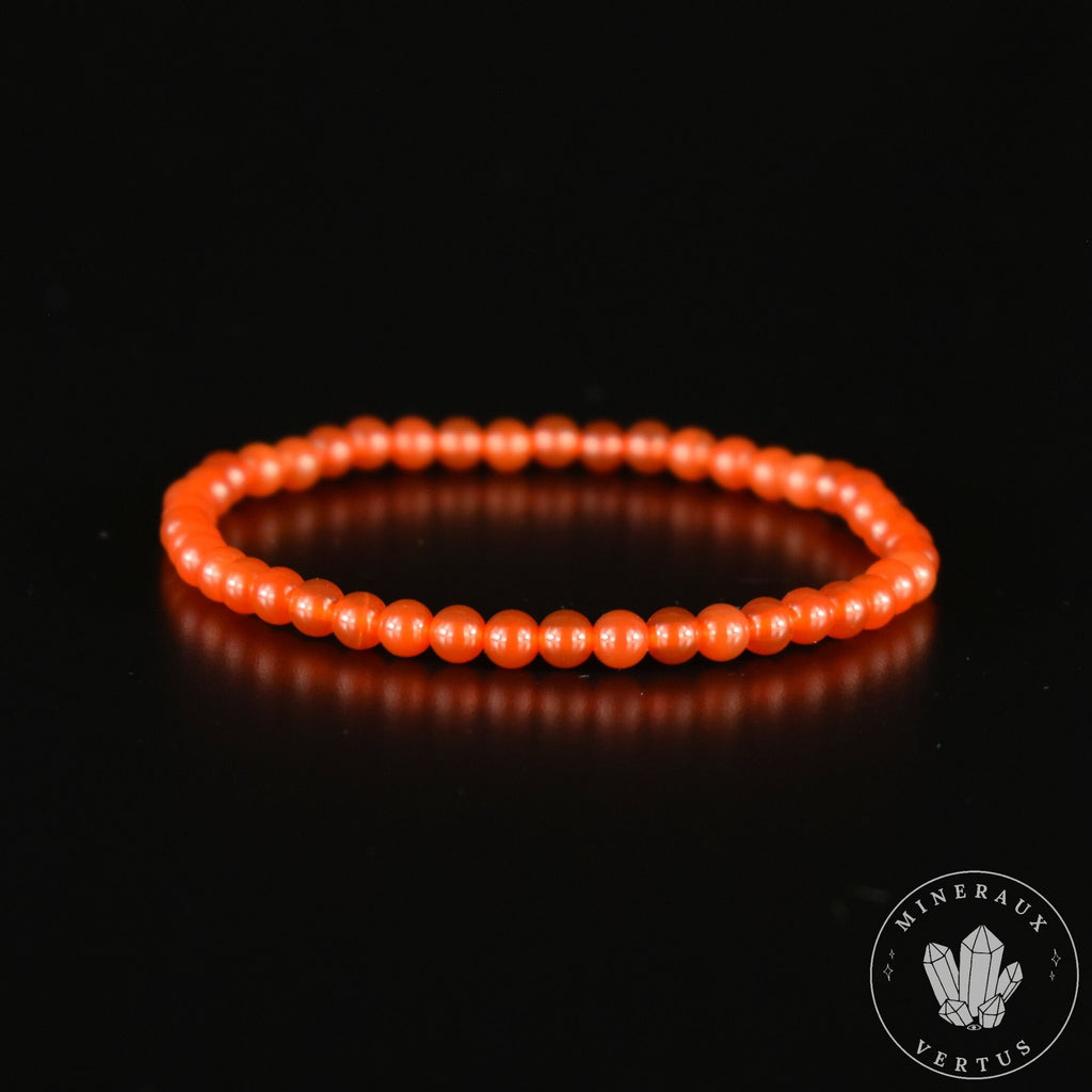 Bracelet Cornaline perles rondes 4mm grade AAA