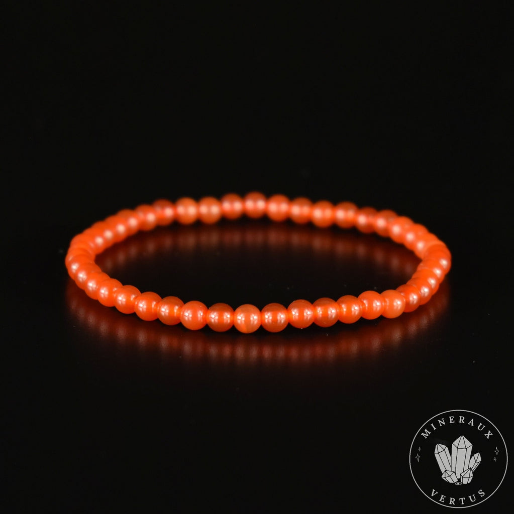 Bracelet Cornaline perles rondes 4mm grade AAA