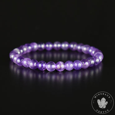 Bracelet Améthyste perles rondes 6mm AA