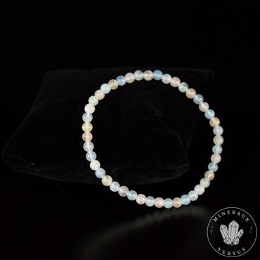 Bracelet Aigue Marine/Morganite/Héliodore AA perles 4mm rondes lisses - Libération - Simplification - Amour