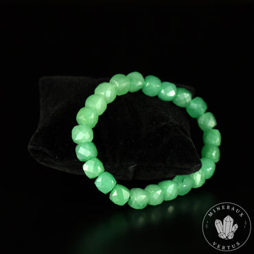 Bracelet Aventurine AAA perles 9mm cubiques , vertus d'Equilibre Stabilité et Tranquillité