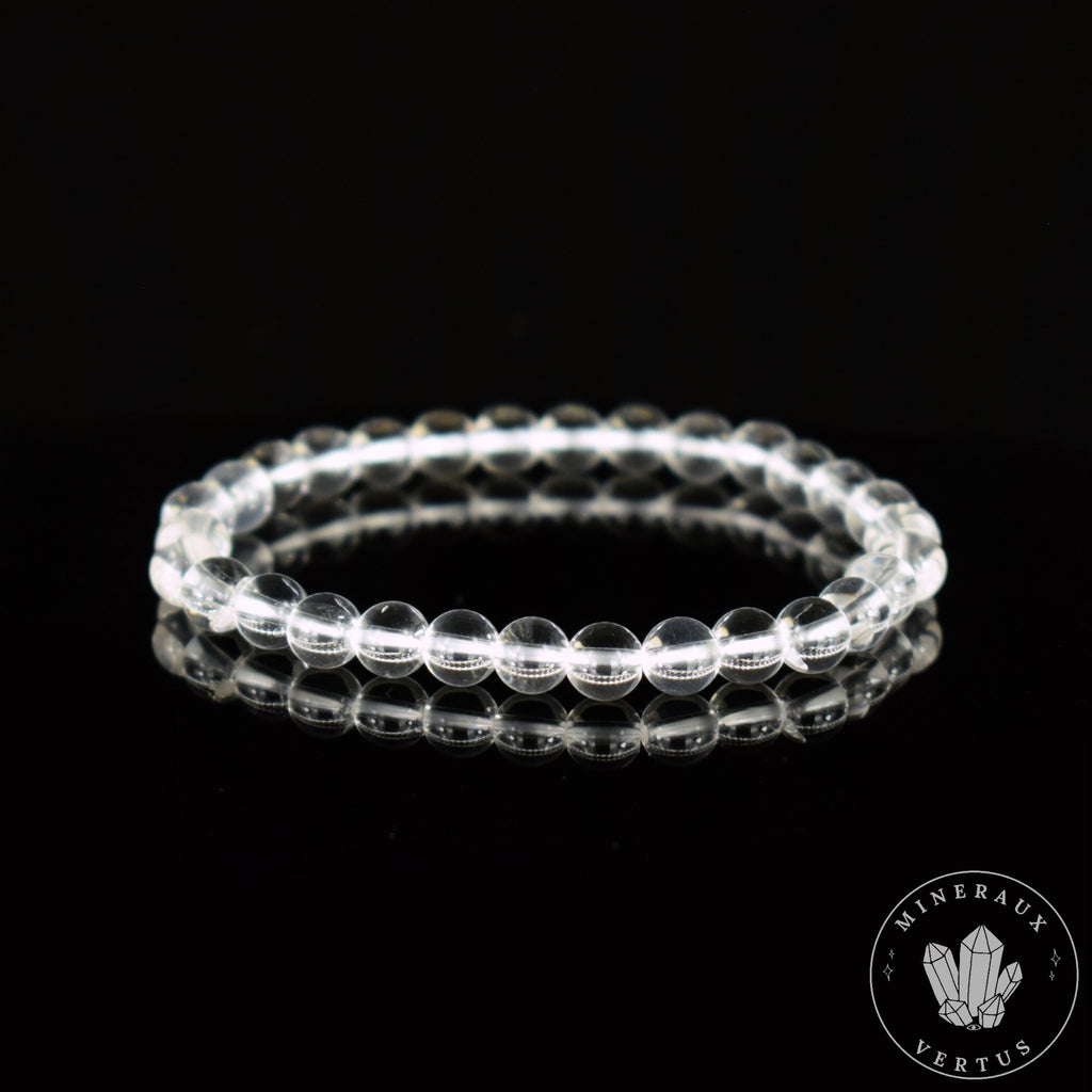 Bracelet Cristal de Roche perles 6mm grade AAA
