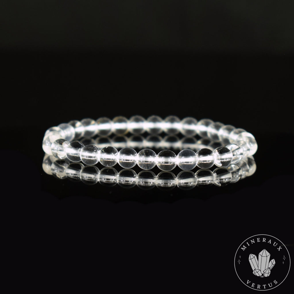 Bracelet Cristal de Roche perles 6mm grade AAA
