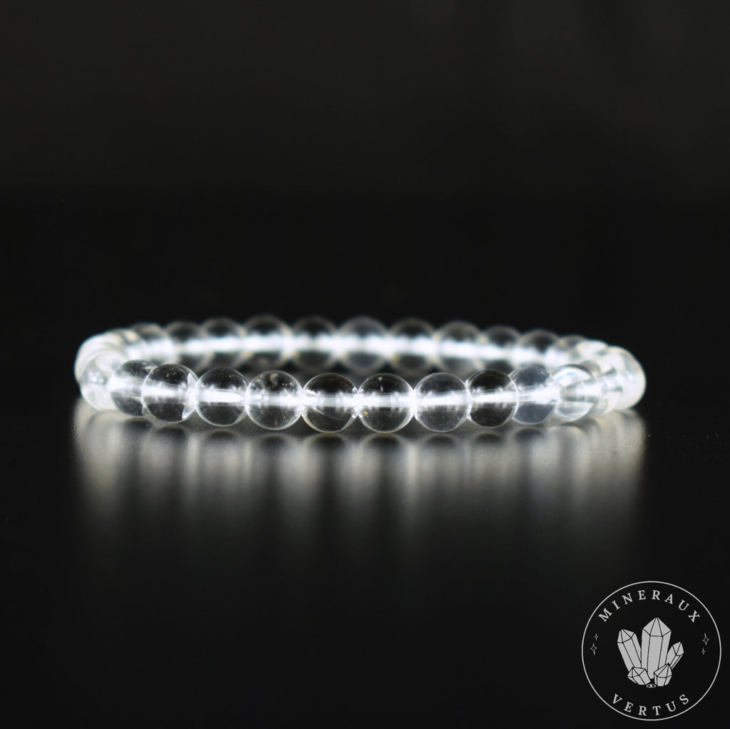 Bracelet Cristal de Roche perles 6mm grade AAA