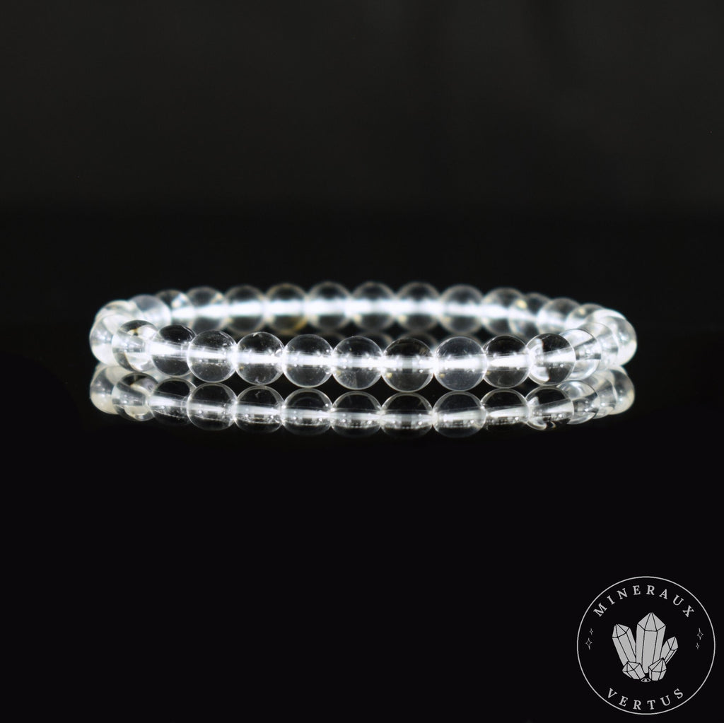Bracelet Cristal de Roche perles 6mm grade AAA