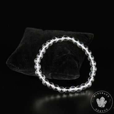 Bracelet Cristal de Roche perles 6mm grade AAA