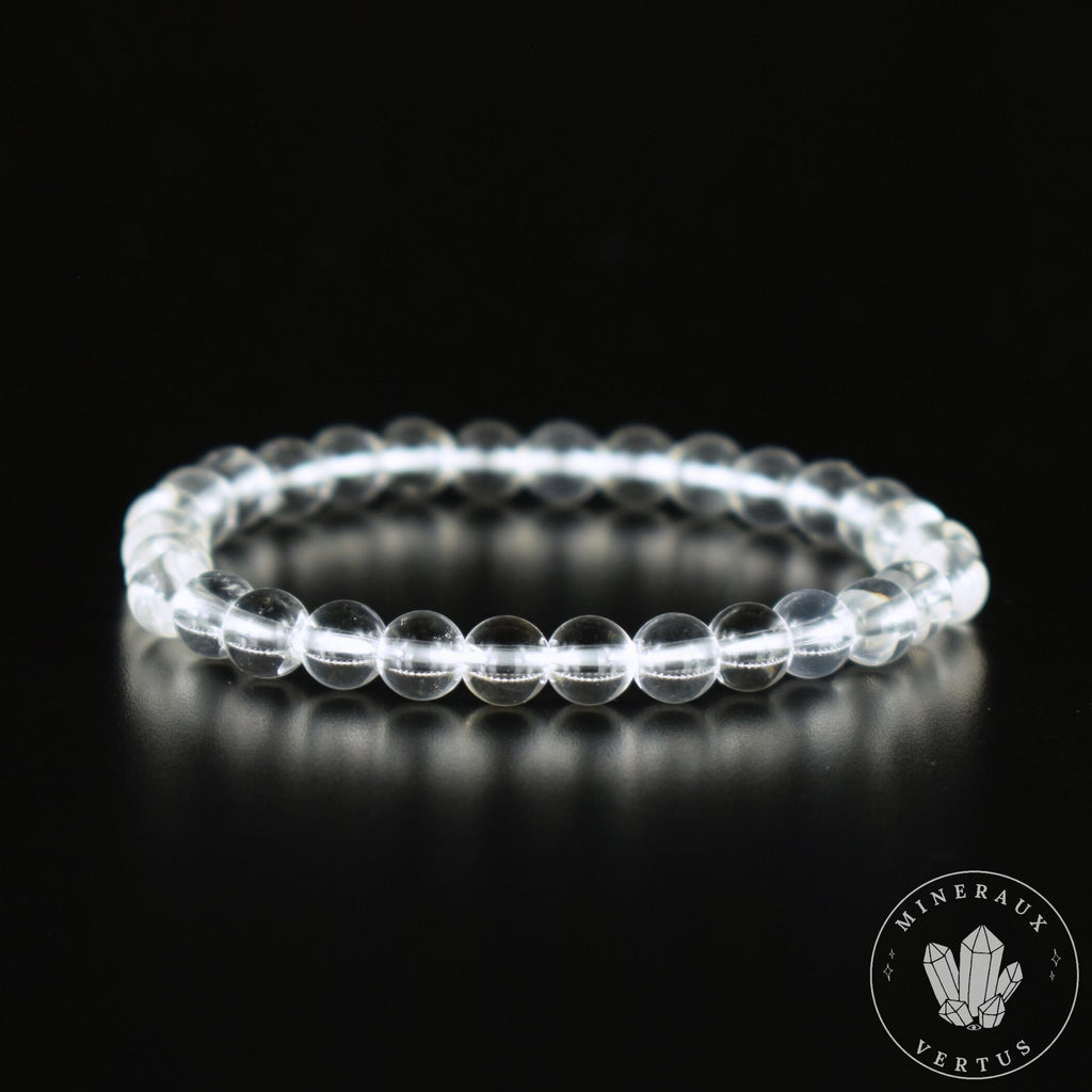 Bracelet Cristal de Roche perles 6mm grade AAA