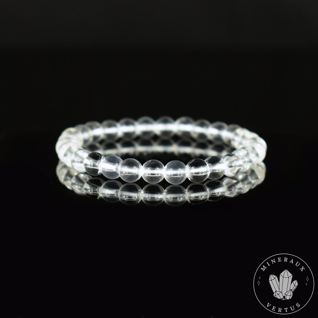Bracelet Cristal de Roche perles 6mm grade AAA