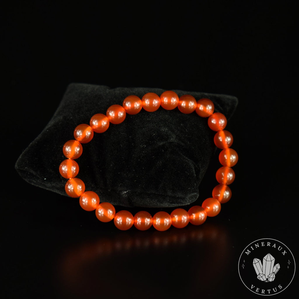 Bracelet Cornaline perles rondes 8mm grade AAA