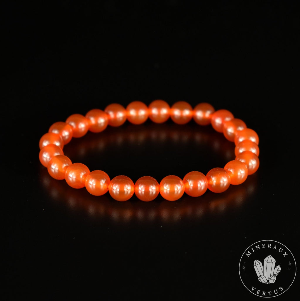 Bracelet Cornaline perles rondes 8mm grade AAA