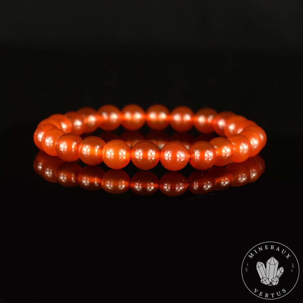 Bracelet Cornaline perles rondes 8mm grade AAA