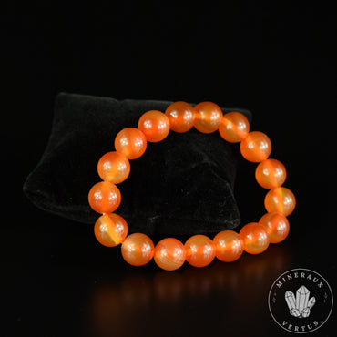 Bracelet Cornaline perles rondes 12mm grade AAA Confiance, Réchauffement et Energie