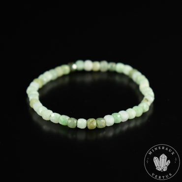 Bracelet Jade de Birmanie perles cubes à facettes 4.5mm AA - Stabilité - Instinct - Longévité