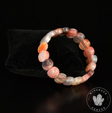 Bracelet Agate du Botswana Rose grandes perles 14.5mm x 10mm facettées AAA - Harmonie - Alignement - Force #2